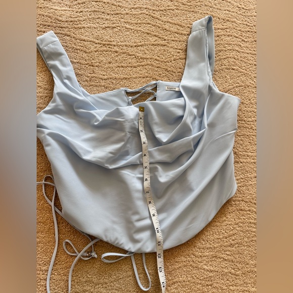 House of CB Sky Blue Ruched Crop Top - Picture 6 of 8